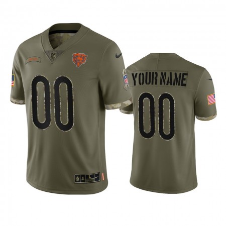 Maillot Chicago Bears Custom Olive 2022 Salute To Service Limited - Homme